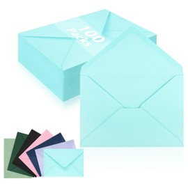 100 Pack A7 Envelopes, Light Blue Greeting Card Envelopes Self Seal, 5.24 x 7.24 in Envelopes for Birthday Graduation Baby Shower Wedding Invitation Cards