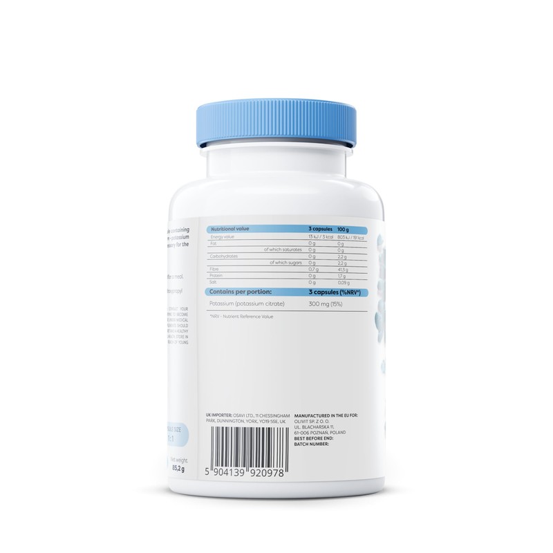 Osavi Potassium 300mg – 180 Vegan Capsules | Highly Absorbable