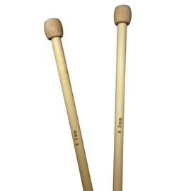 Knitting Needles Bamboo Single Point Eco Friendly Pair 25cm x 8mm