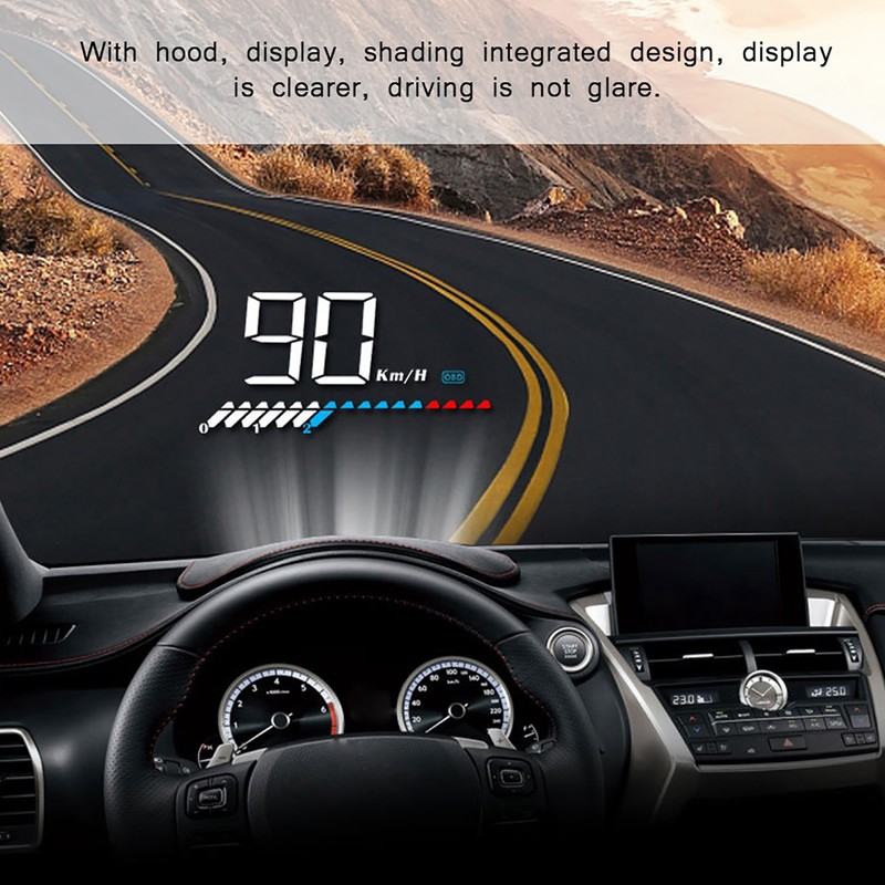 Head Up Display LED Speedometer Color Projection Speed Warning M7
