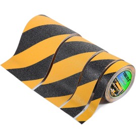 Tiruiya Friction Tape Non-Slip Tape Strips Black Yellow Tape Grip Tape for Stairs Bathtubs Pools Boats Ramp Traction Steps Stair Handles