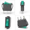 12-Pack Rocker Toggle Switch with Green Light, ON/Off SPST 3Pin
