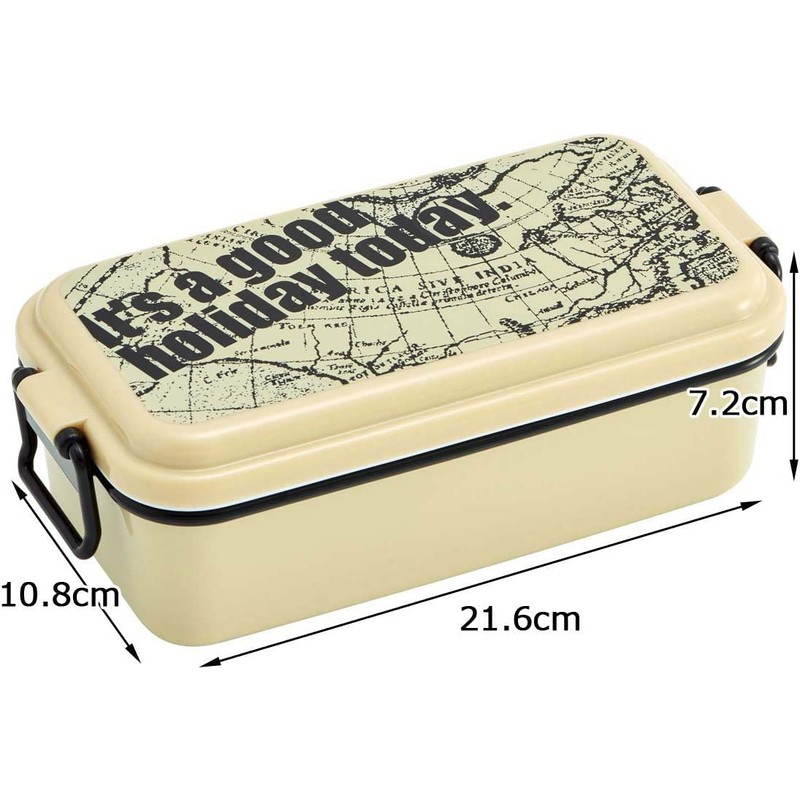 Skater PEN8 Enameled Lunch Box, Large Capacity, World Map 28.7