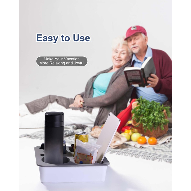 Couch Cup Holder Tray, Bonfixe Stable Couch Caddy for Bed