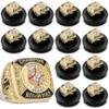 12 Pcs Baseball Championship Rings & Trophy Display Set