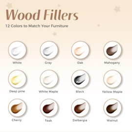 Wood Furniture Repair Kit, 12 Colors of Filler for Repairing Scratches, Cracks, Holes and Fading on Wooden Doors, Floors, Tables and Cabinets