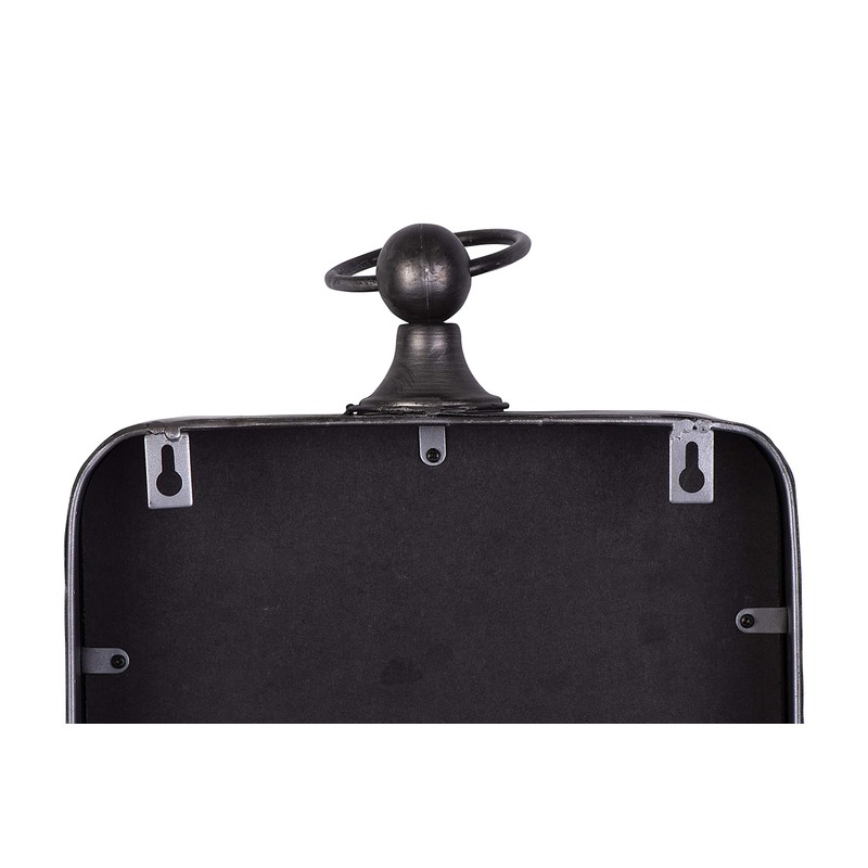 Creative Co-Op Metal Rectangle Hanging Clock with Handle Decoration on