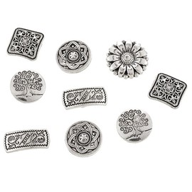 Metal Buttons - 50Pcs Assorted Mixed Vintage Style Engraved Flower Decorative Round Buttons for Crafts Sewing Coats Jeans Suits DIY