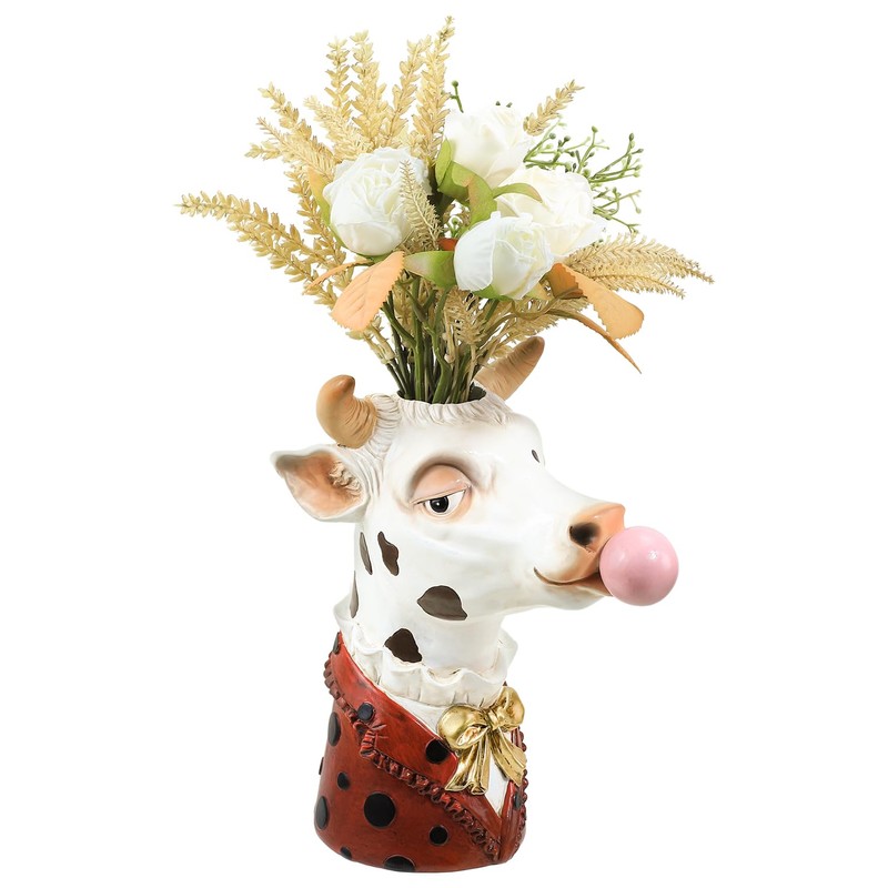 Blowing Bubble Art Vase, Animal Face Vase, Modern Home Decor