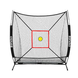 Zonlolo 6 x 6 FT Baseball Net with 3 Diffferent Targets, Portable Practice Net for Batting，Hitting，Pitching and Throwing,Compact Package with Small Carrying Bag，Great for Kids (Black)