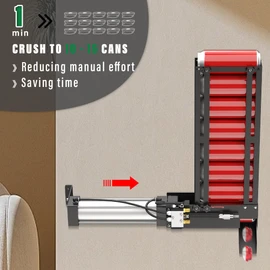 Pneumatic Can Crusher, Air Power Can Crusher Wall Mounted with Hopper, Soda Beer Aluminum Automatic Can Smasher 12oz 16oz,Eco-Friendly Recycling Tool (Bronze)