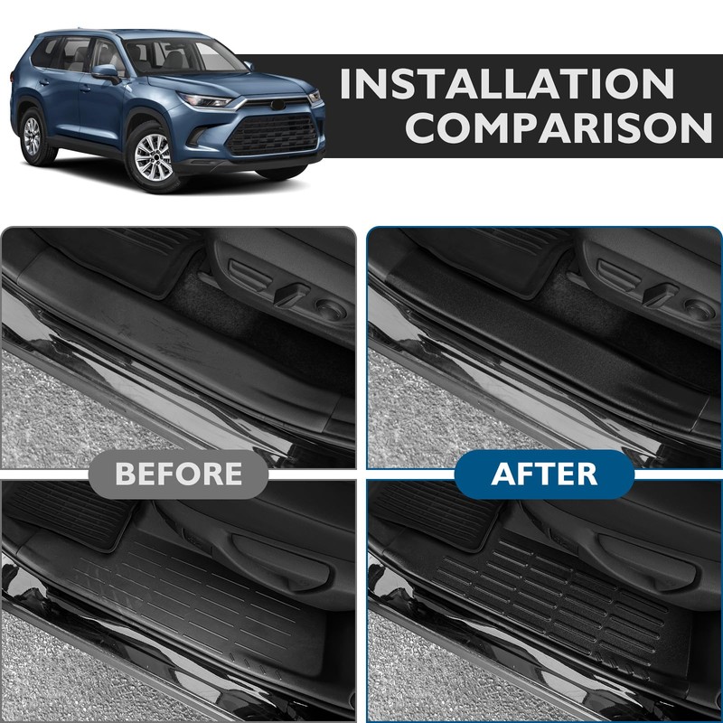 BIBLOZ Inside Door Sill Protector Compatible with Toyota Grand Highlander