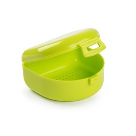 Braces, Biting and Dentures Storage Box - Breathable Bag with Ventilation Holes - Portable, Durable and Easy to Clean - 75 x 60 x 35mm - Plastic Teeth Holder -