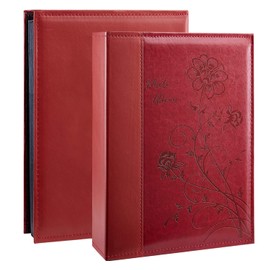 Artmag Photo Album 4x6 300 Photos, Extra Large Capacity Leather Cover Wedding Family Photo Albums Holds 300 Horizontal 4x6 Photos(Red)