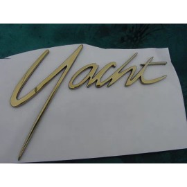 FORMULA YACHT BOAT EMBLEM GENUINE BADGE GOLD 5-1/2" LONG X 3-5/8" HIGH NEW