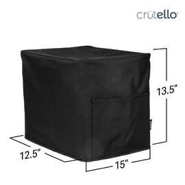Crutello Air Fryer Cover with Storage Pockets for 10 Quart Fryer, Air Fryer Cover Dust Cover - Small Appliance Dust Covers - Black Air Fryer Cover, Bread Machine Cover