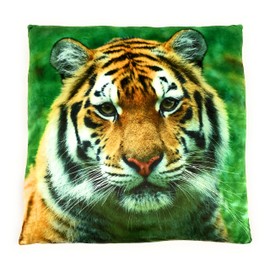 Onwomania Tiger Wild Cat Plush Cushion for Sofa or Bed as Decoration, Decoration or Cuddly Cushion 35 x 35 cm