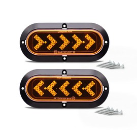 TMH (Pack of 2 6 Inch Oval ARROW Amber Light Turn Signal Tail Indicator Light 25 LED Sealed Marker Lights suitable for Truck Trailer Dump Truck Bus 12V DC