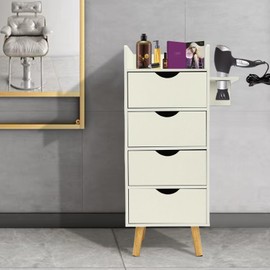 LIECARYAM Salon Storage Cabinets, Salon Station,Salon Stations for Hair Stylist,Salon Vanity Station with 4 Sliding Doors Hair Dryer Holes Max 50kg (A2)