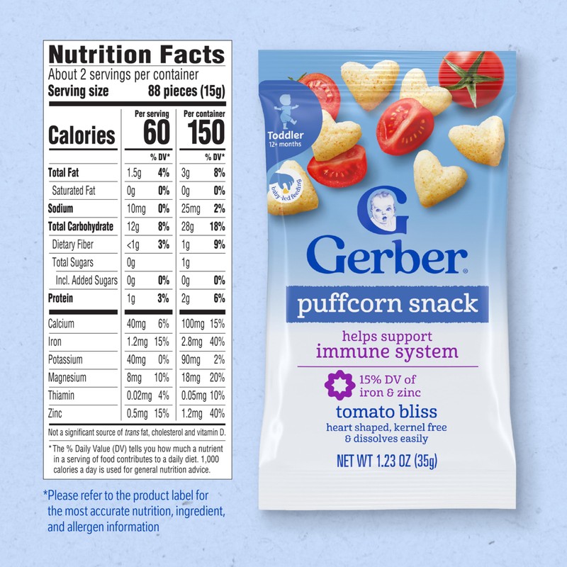 Gerber Toddler Snacks, Snacks for Kids, Kernel Free, Heart Shaped