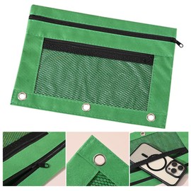 Wanfoou Pencil Pouch 3 Ring 8 Pack Pencil Pouch for 3 Ring Binders, Zip Binder Pencil Bag Transparent High Performance Organiser with Bright Colour & Plastic Window