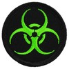 Neon Green Biohazard Warning Patrol Patch - 2" Round