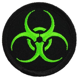 Neon Green Biohazard Warning Patrol Patch - 2" Round