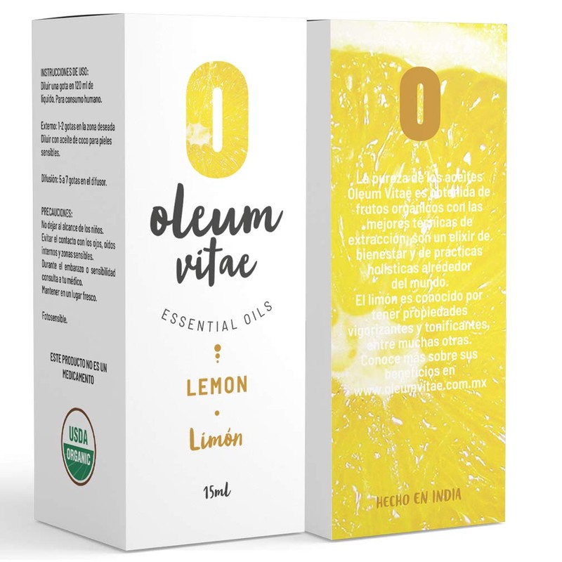 OLEUM VITAE Aceite Esencial de Limón. Citrus Limonum. 100% Puro