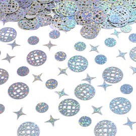 Disco Confetti, 240PCS Disco Ball Foil Confetti, Glitter Ball Party Decorations for 70s 80s Hippie Birthday Music Party Table Decor Supplies