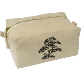 'Chinese Style Tree with Plants' Canvas Wash Bag/Makeup Case (CS00044572)