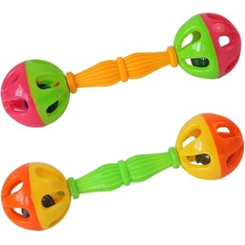 2 Pcs Multicolor Bell Bird Bauble Colorful Plastic Interactive Parrot Bauble for African for Grey Cockatoo for Bird Houses for Outside Clearance to Paint Convenient to Carry,Pet Supplies