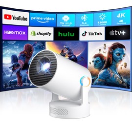 [2025 Upgraded]Salange Smart Mini Projector 1080P 4K Supported,Portable Projector with Wifi6 BT5.4,350 ANSI Lumens,Auto Keystone,Outdoor Movie Projector Built Android Apps for bedroom (HY300 ULTRA