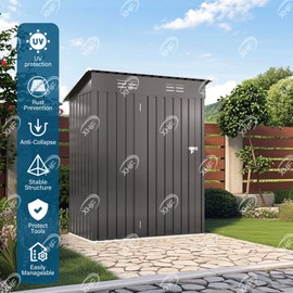 Free Shipping in Stock 5 * 3f T Metal Outdoor Storage Shed with Sloping Roof Waterproof and Lockable Compact Tool Shedtype: Sheds & Storage