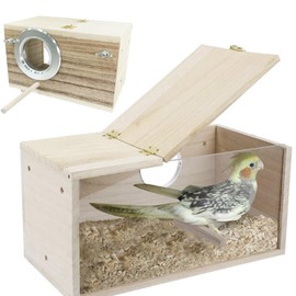 iDMRURvm Budgie Nesting Box Transparent Design Parakeet Nesting Box Bird House Solid Wood Parrot Breeding Box Wooden Bird Nesting Box for Finches Parakeet Budgie Parrot