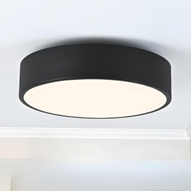 Wuyaio Modern Flush Mount Ceiling Light, 2-Lights Round Black Ceiling Light Fixtures, Minimalistic Ceiling Lamp Acrylic Shade Lighting Fixture for Bedroom Laundry Room Foyer Hallway(11.8")