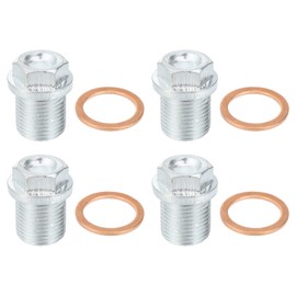 A ABSOPRO 986833 Oil Drain Plug Drain Plug M18 x 1.5 Steel Oil Pan for Volvo Pack of 4