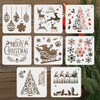 BTORER Reusable Plastic Drawing Stencils, Christmas Stencils for Scrapbooking, Photo