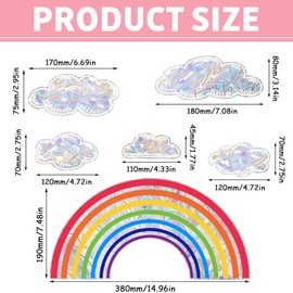 1 x Rainbow Window Stickers Rainbow Window Pictures White Clouds Rainbow Suncatcher Sticker Prism Rainbow Window Stickers Colourful Rainbow Clouds Window Sticker