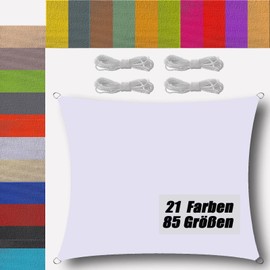 Waterproof Awning, Rectangular, 1.5 x 3 m, Sun Sail, Balcony Rain Protection, 95% UV Protection, Wind Protection, Canopy, Tarpaulin for Garden, Patio, Outdoors, Camping, Swimming Pool, White