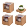 NPLUX 50 Pcs Cupcake Boxes Individual Cupcake Containers Pre-Assembled Single