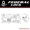 Federal Lock Combination Locking Bolt, Heavy Duty Sliding Lock With
