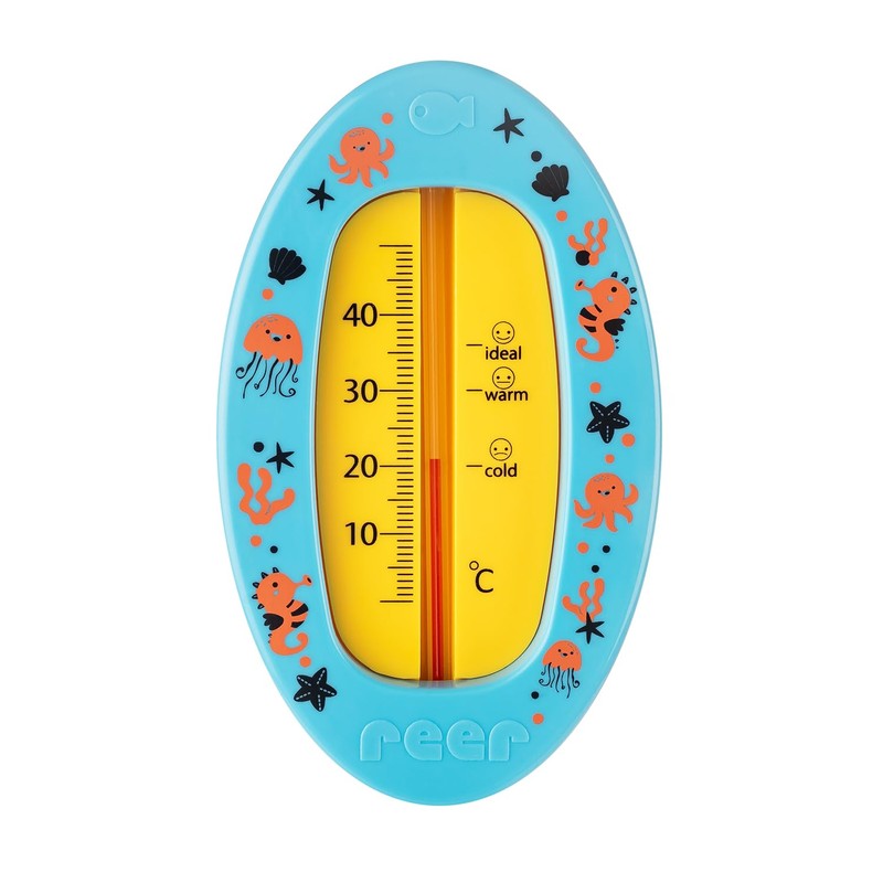 reer Oval Baby Bath Thermometer, Child-Safe Bath Thermometer, Optimal Bath