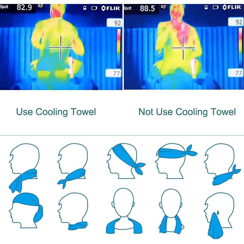 4Pack Cooling Towels (35.4''x 12") Soft Breathable Chilly Towel for