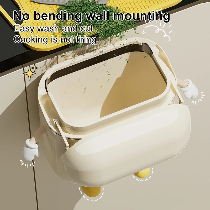 UFORU US Stock Creative Cute Hanging Dustbin Design Plastic Kitchen