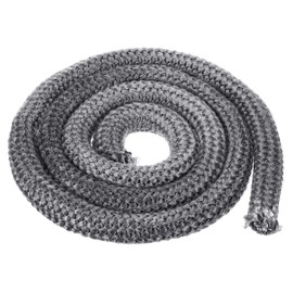 PATIKIL 6.57ftx1" Wood Stove Gasket Rope, Fiberglass Round Braided Rope High-Temperature Stove Gasket Seal for Boiler Furnace Oven Kiln Casting, Black