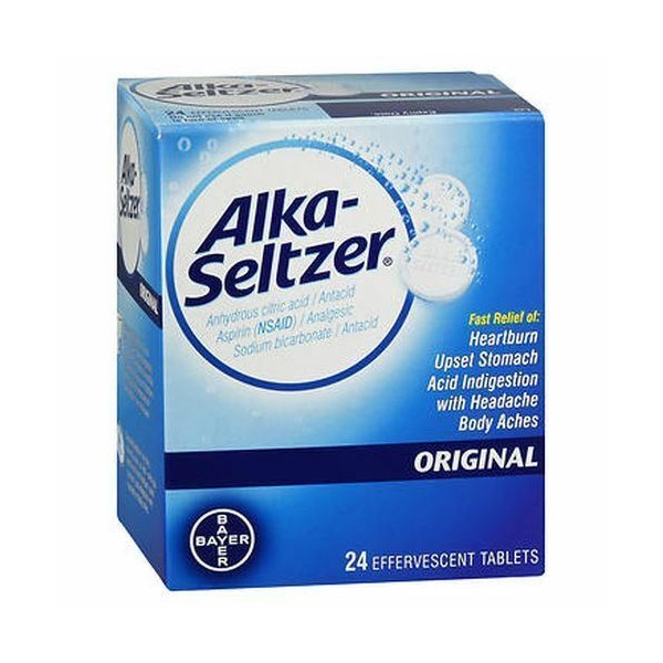 Alka-Seltzer Effervescent Tablets Original 24 Tabs