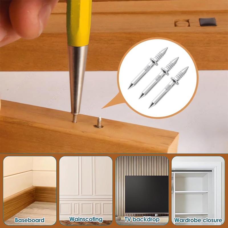 400 Pieces Seamless Nail with Double-Headed Set, Double Head Nails,
