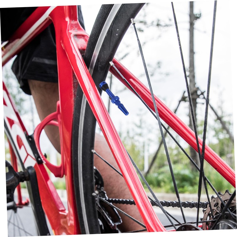 BIUDECO 4pcs Tubeless Tire Valve Stems Blue with Core Remover