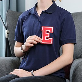 Iron On Letters Patches Premium Quality - Letter for Clothing - Varsity Patch Transfer for Clothes - Embroidered Letters Patches for Jersey Jackets - Sew on Appliques Red