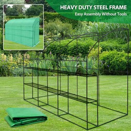 EAGLE PEAK Lean to 3 Tier Greenhouse with Wire Shelves, Portable Indoor & Outdoor Garden Green House with 2 Roll-Up Zipper Doors,120"x60"x84", Clear/Green PE Cover